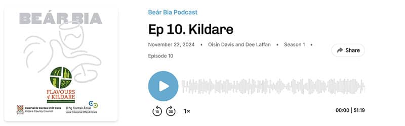 Banner graphic - Flavours of Kildare on Bear Bia podcast